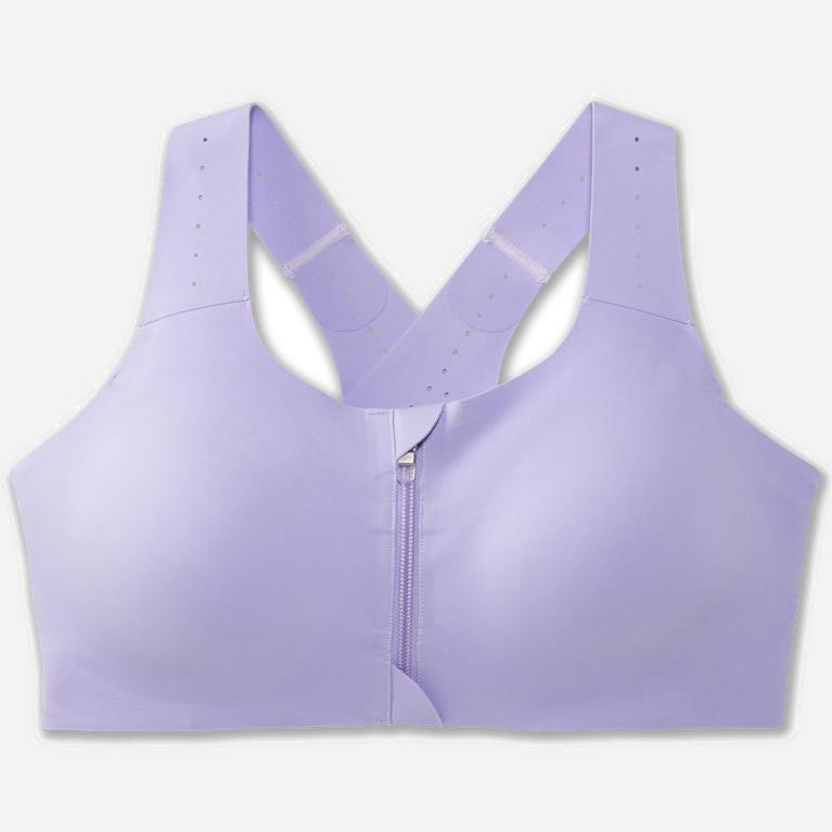 Brooks Dare Zip 2.0 NZ - Women's Sports Running Bra - Lavender Purple/Violet Dash (58317-BOLN)